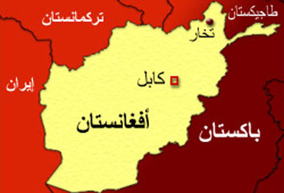 موقع أفغانستان على الخارطة