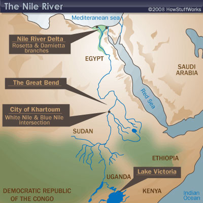 مجرى ومنبع نهر النيل